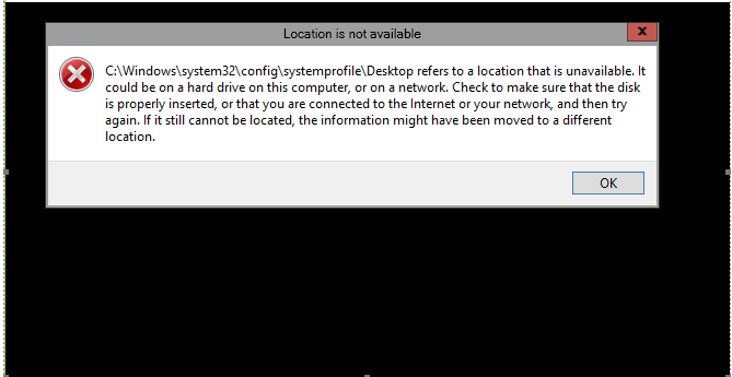 windows system32 config systemprofile desktop