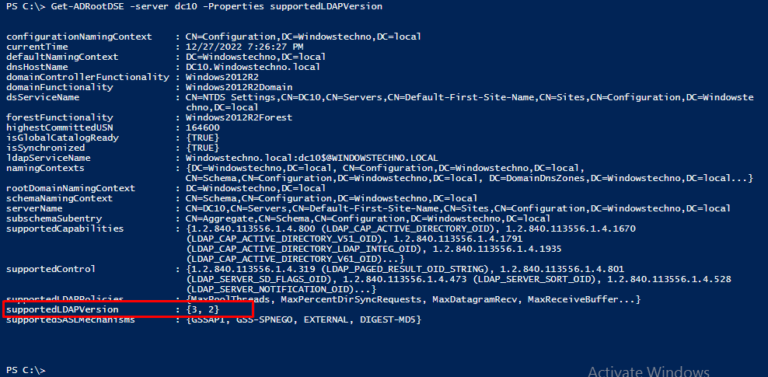 how-to-check-ldap-version-in-active-directory-windowstechno