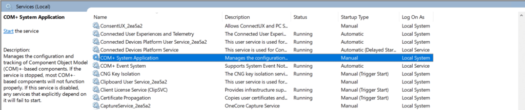 COM+ System Application - WindowsTechno